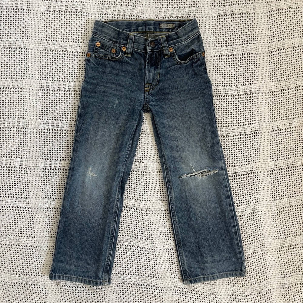 Polo Ralph Lauren Boys Distressed Jeans Size 5 Denim Adjustable Waist